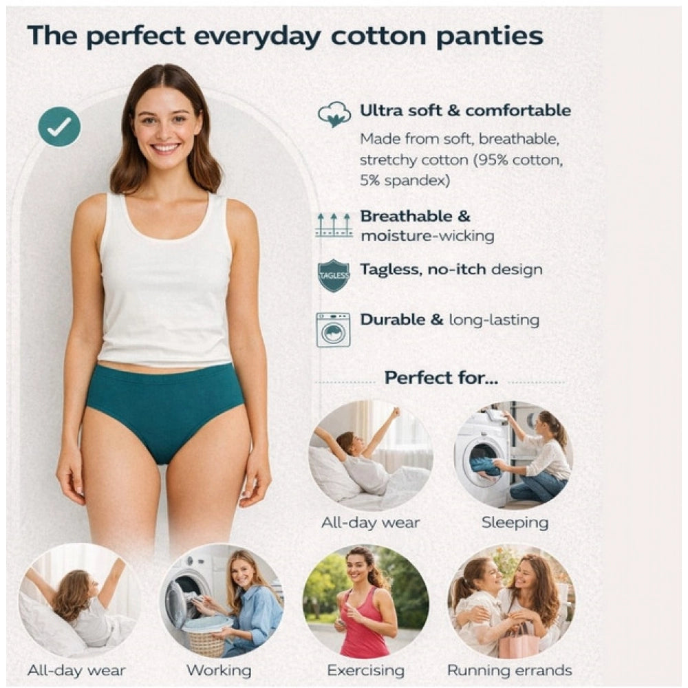 Pack of_9 Women's Cotton Solid Hipster Panty (Multicolor)